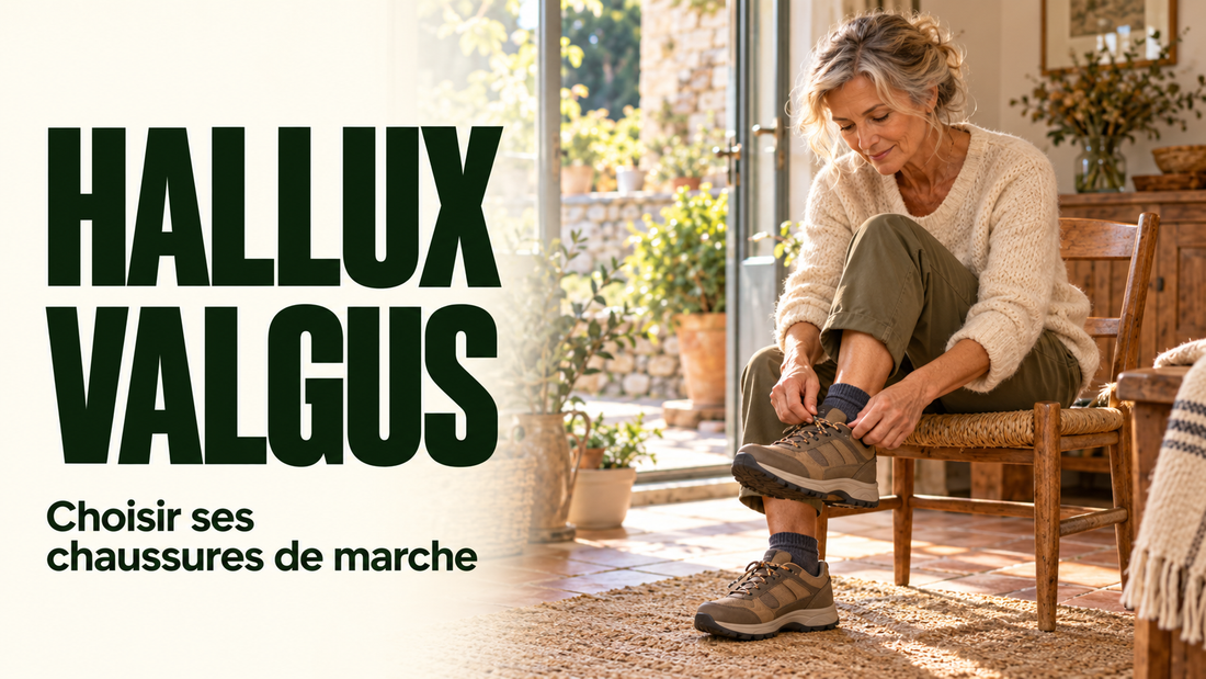 Marcheuse observant une chaussure pour choisir une forme confortable à l’avant-pied